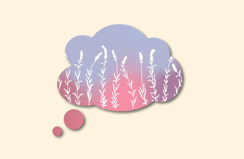 a thought bubble of lavender