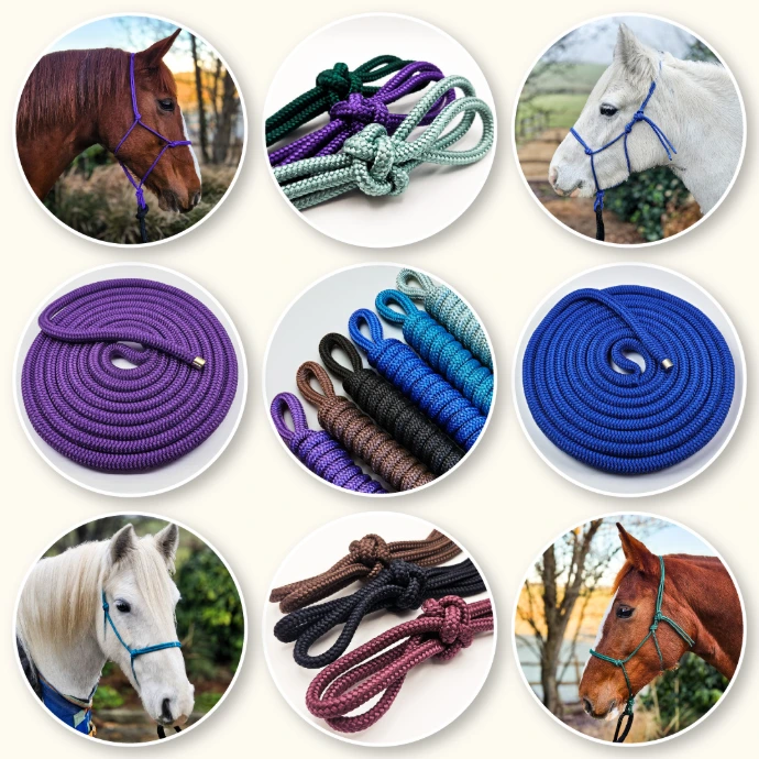 Premium PPM rope halters and leads for horses in multiple colours - The Precision Range by Ponies & Pups