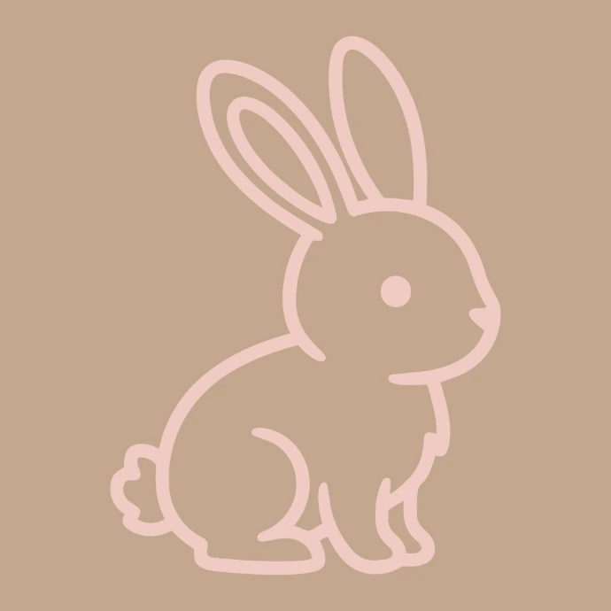 Cotton Tail colour palette icon - beige and pink bunny symbol