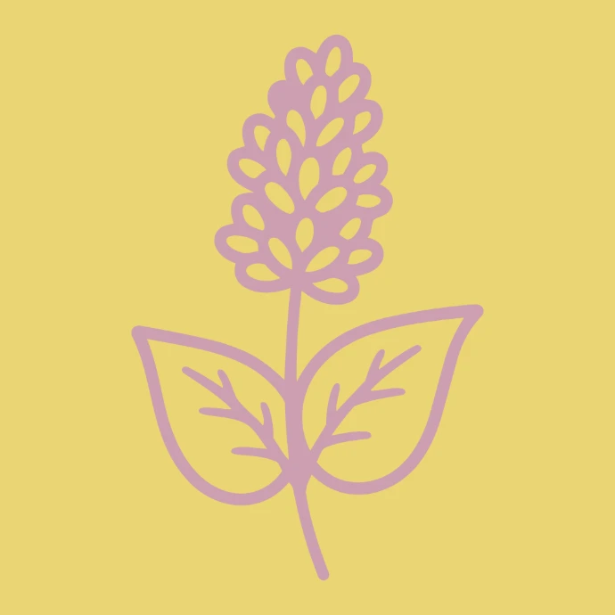 Lilac Bloom colour palette icon - lilac and yellow bloom symbol