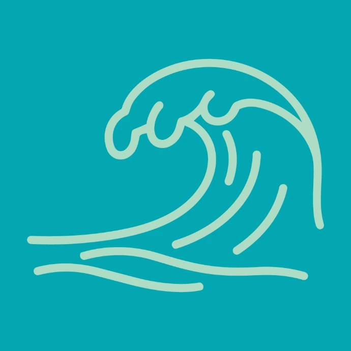 Sea Foam colour palette icon - turquoise and mint wave symbol