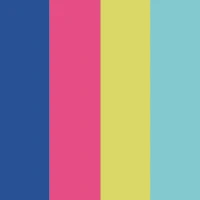 Blue Raspberry colour palette - cobalt blue, neon blue, hot pink, and white BioThane swatches