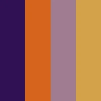 Odessa colour palette - deep purple, burnt orange, and amber BioThane swatches