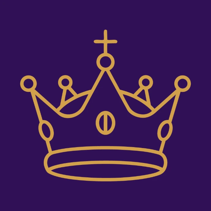 Odessa colour palette icon - deep purple and orange imperial symbol