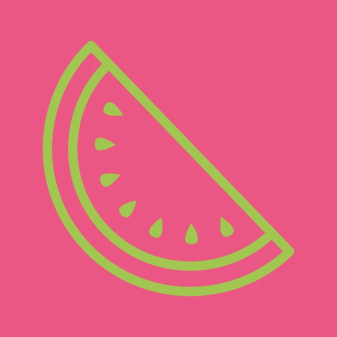 Watermelon Pop colour palette icon - pink and green watermelon symbol