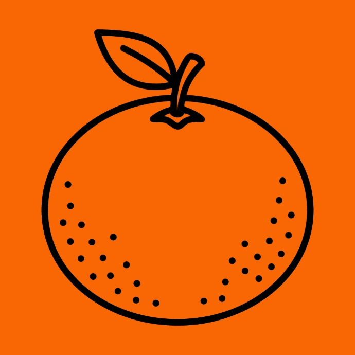Orange Crush colour palette icon - neon orange citrus symbol