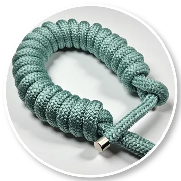 14ft Sea Foam groundwork rope made from 14mm premium double-braided PPM. Rot-proof, mildew-resistant, and handcrafted for durability during horse training and groundwork.