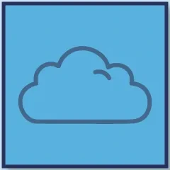 Cloud Nine Palette Icon: A dreamy indigo and turquoise sky-inspired logo for Ponies &amp; Pups handcrafted BioThane dog gear.
