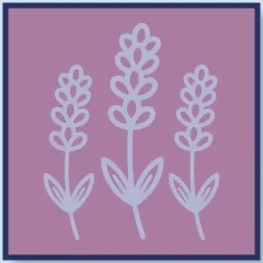 Lavender Dream Palette Icon: A romantic lavender and mauve monochromatic logo for custom-made, stink-proof dog collars.
