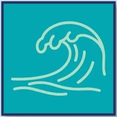Sea Foam Palette Icon: A refreshing turquoise and mint aquatic-inspired logo for waterproof, all-weather dog and horse gear.