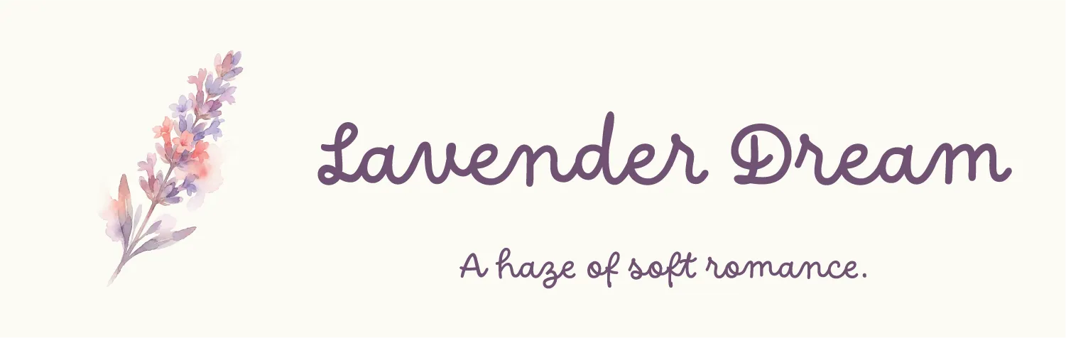 Watercolour lavender sprig banner for the Whisper Collection, featuring soft purple tones. Inspiration for handcrafted BioThane horse halters and custom rope dog leads in Lavender Dream.