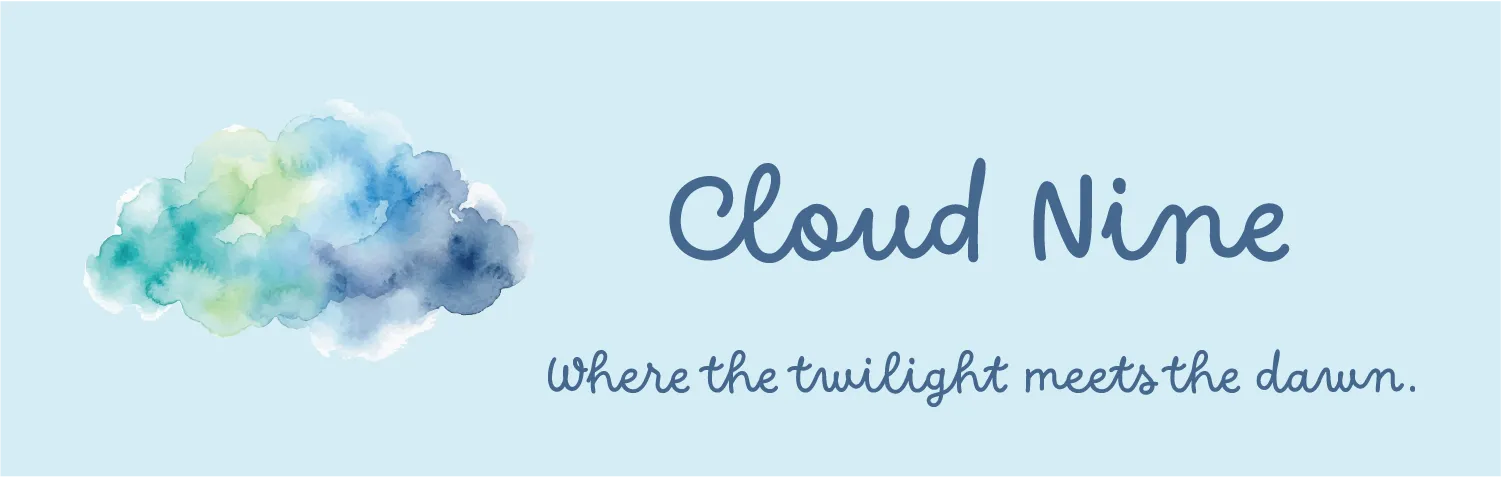 Fluffy watercolour cloud banner in blue and teal. Featuring the Cloud Nine palette for premium BioThane dog leads and waterproof horse gear inspired by twilight hues.