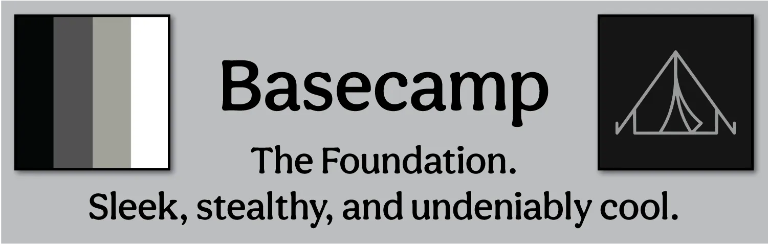 Basecamp Collection banner featuring Black BioThane dog and horse gear with gun metal grey hardware.