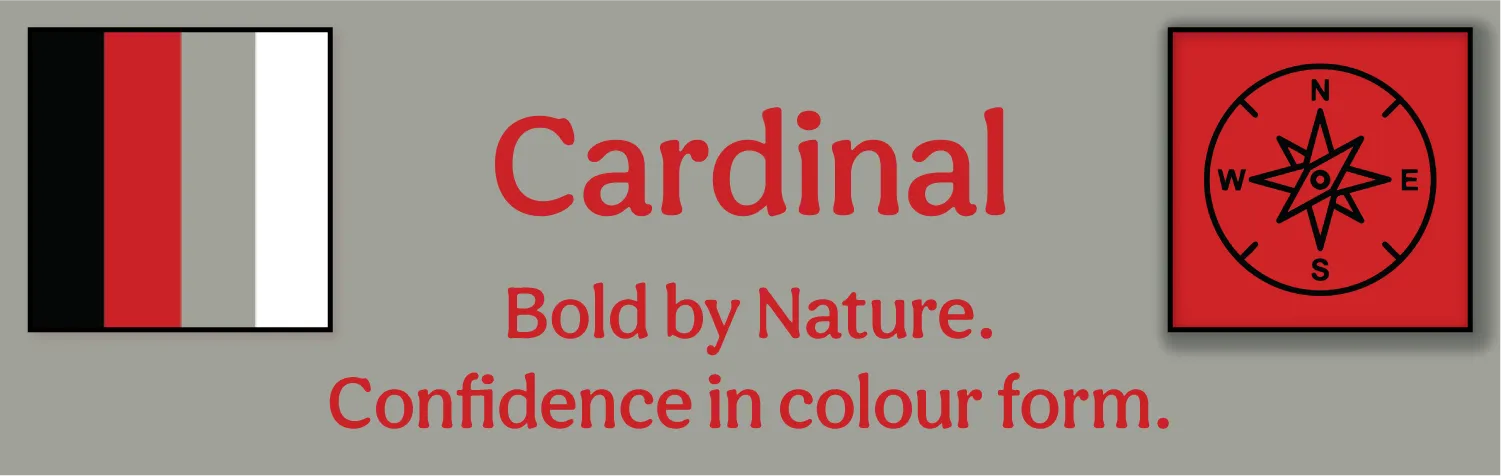 Cardinal Collection banner featuring Red BioThane dog and horse gear with matte black hardware.