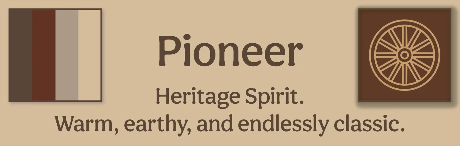 Pioneer Collection banner featuring Brown BioThane dog and horse gear with gold hardware.
