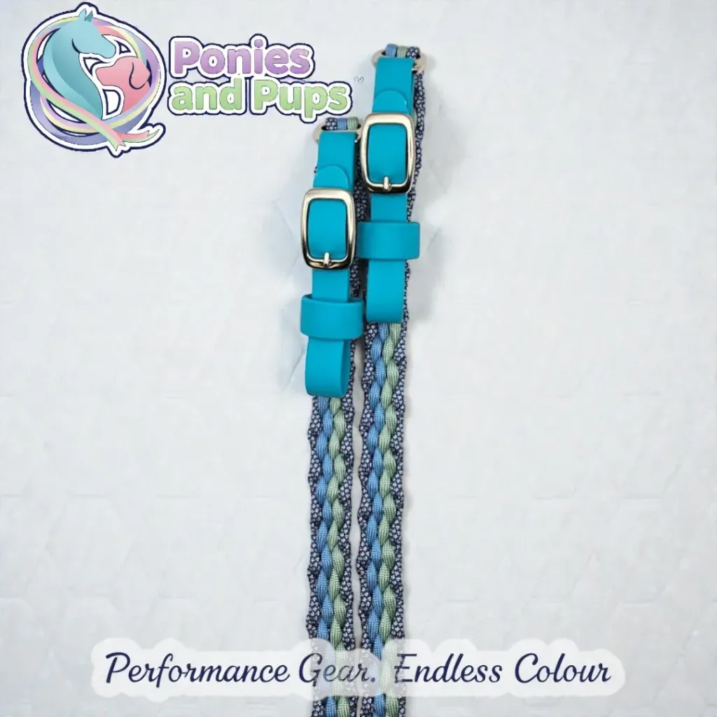 [ENGREIN-CLOUD-SPONY-1] Braided English Reins | Cloud Nine (Small Pony)