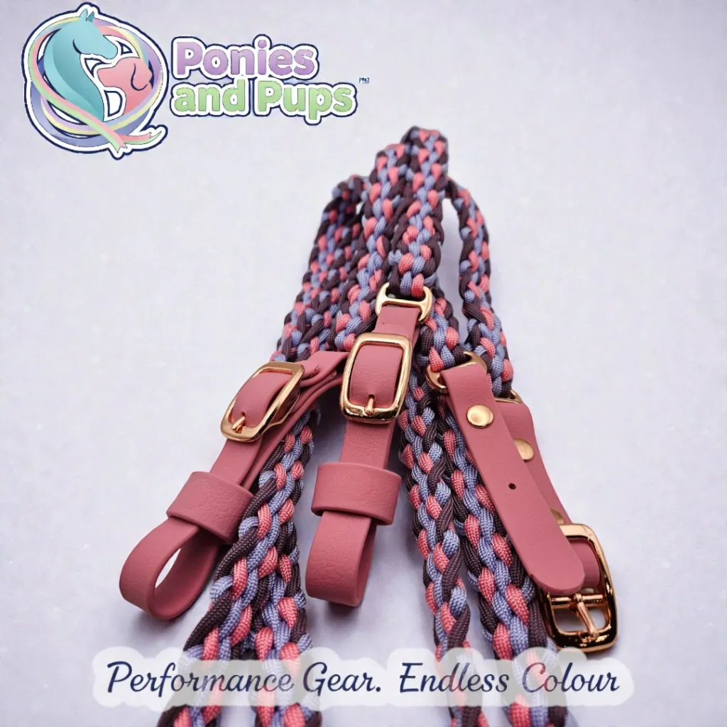 [ENGREIN-LAVEN-SPONY-1] Braided English Reins | Lavender Dream (Small Pony)